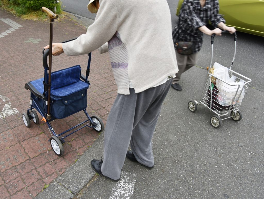 Elderly women shopping